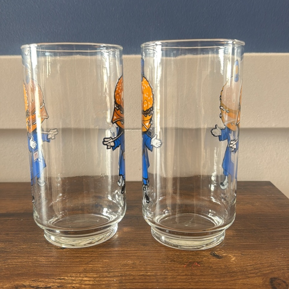 Vintage 1977 Big Mac McDonalds McDonaldland Action Series 16 oz set of 2 - Picture 2 of 8